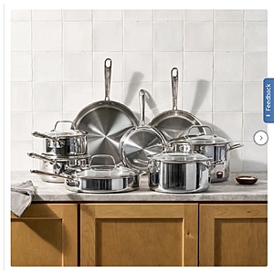 T-fal Tri-Ply 13-piece Stainless Steel Cookware Set $189.99 Free Shipping Costco.com