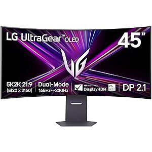[Prime] $1338* | 45" LG 45GX950A-B UltraGear 5120x2160 5K2K 165Hz OLED Curved Monitor at Amazon
