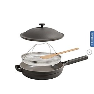 Our Place 4-piece Ceramic Nonstick 12.5” Family Sized Always Pan with Steamer $99.99 Dark Grey, Beige or Blue Free Shipping Costco.com