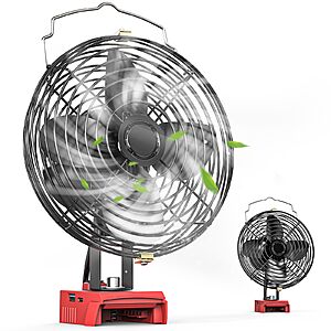 Prime Members: Ecarke 7" Portable Cordless Fan Compatible with Milwaukee 18V Battery (Tool Only) 20W 3500RPM, w/ USB Type-C Charging $24.57
