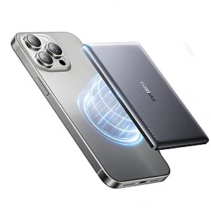 TORRAS - MiniMag - MagSafe Portable Charger - Wireless Magnetic Power Bank - 5000mAh - Titanium Gray $25.99 Bestbuy.com