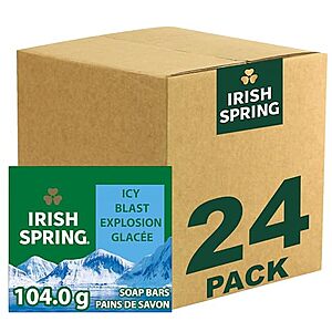 [SnS, AC] $11.95* | 24-Pk 3.7-Oz Irish Spring Deodorant Soap Bars (Icy Blast) at Amazon