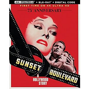 Sunset Boulevard 4K + BluRay + Digital $14.49 Amazon