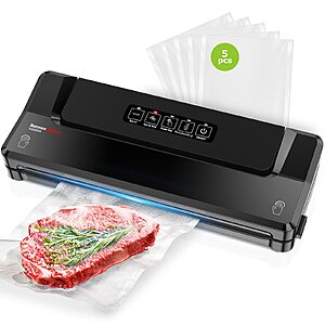 Bonsenkitchen Vacuum Sealer Machine w/ External Vacuum System, 4 Modes & 5 Starter Bags $19.94 + Free Shipping w/ Prime or on $35+
