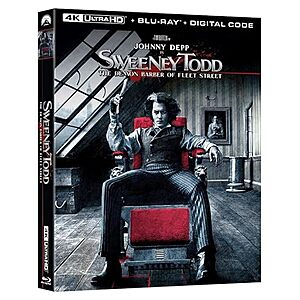 Sweeney Todd: The Demon Barber Of Fleet Street 4K UHD + Blu Ray + Digital $12.49 Amazon