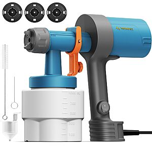Tilswall Shark 600 HVLP Electric Paint Sprayer w/ 3 Nozzles, 3 Spray Patterns & Adjustable Flow Control $29.99 + Free Shipping w/ Prime or on $35+