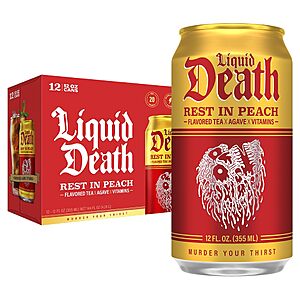 12-Pack 12-Oz Liquid Death Iced Tea (Various Flavors) $9 w/ S&S + Free Shipping w/ Prime or on $35+