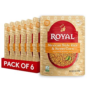 [Prime] 6-Pack 8.5-Ounce Royal Mexican Street Corn Basmati Rice Microwavable Pouch $8.09 w/ S&S + Free Shipping