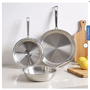 T-fal Pro Tri-Ply Stainless Steel 3-piece Frypan Set $69.99 Costco.com Free Shipping