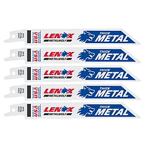 5 -Pack LENOX METALWOLF Bi-metal 6-in 14 TPI Metal cutting Reciprocating Saw Blade $9.48 + Free Pickup at Lowe's
