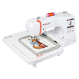 PooLin EOC06 Embroidery Machine,11"x7.9",7.9"x7.9",5.5"x5.5" Embroidery Area,Computerized Embroidery Machine for Beginners Gifts,7" Touchscreen $929.99