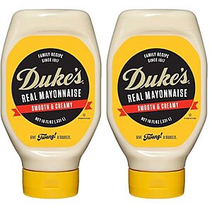 $4.83* | 2-pk 18-oz Duke's Real Mayonnaise Squeeze Bottles at Amazon