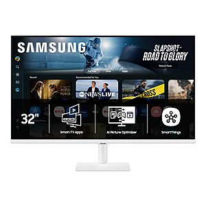 Samsung 32” Smart Monitor M7 (M70F) 4K UHD Display, Samsung Vision AI, Smart TV Apps, Gaming Hub, USB-C, HDMI and USB-A, White, LS32FM703UNXZA, 2025 $199.99