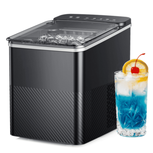 Simzlife Ice Maker Countertop, 9 Cubes Ready in 6 Mins, 26lbs in 24Hrs, Self-Cleaning Ice Machine with Ice Scoop and Basket, 2 Sizes of Bullet Ice $39.99
