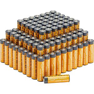 Prime, Amazon Basics 100-Pack AA Alkaline Batteries, 1.5 Volt, 10-Year Shelf Life, $20.98