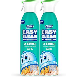 Prime, Scrubbing Bubbles Easy Clean Foaming Multipurpose Bathroom Cleaner, Continuous Spray Bottle, Fast Acting Foam, 13.58 Ounce (Pack of 2), $5.69