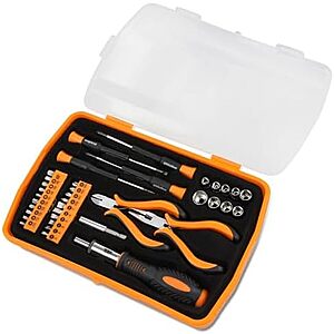 Auto Dynasty 37-Piece Home Repair Tool Kit w/ Precision Screwdrivers, Sockets & Ratchet Bit Driver (Orange) $10.93 + Free Shipping w/ Prime or on $35+ $8.74