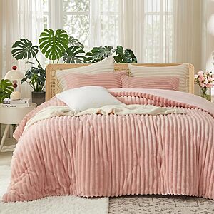 Suncomfy Fluffy Queen Size Comforter Sets-3 Pieces, 3D Puffy Comforters $43.54