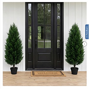 Faux 4' UV Resistant Cedar Tree Indoor and Outdoor, 2-pack $49.99 Free shipping Costco.com