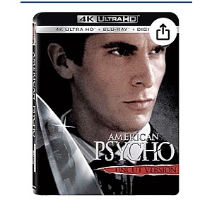 American Psycho - 4K UHD + Blu Ray + Digital $9.49 Amazon