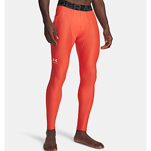 Under Armour Men's HeatGear Leggings (Venom Red / White) $14.98