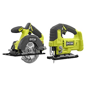 RYOBI ONE+ 18V Cordless 2-Tool Combo Kit with 5-1/2 in. Circular Saw and Jig Saw (Tools Only) $79