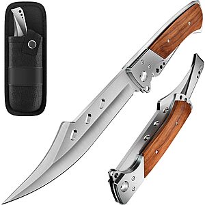 [Prime] Grand Way Long Blade Folding Knife w/ Rosewood Handle $17.49 + Free Shipping
