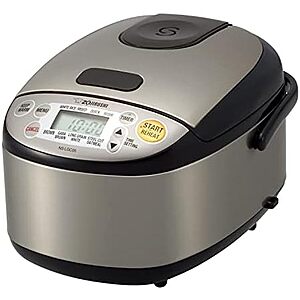 [Resale, AC] $104.87 | Zojirushi 3-Cup Micom Rice Cooker and Warmer (NS-LGC05XB) (Used - Like New) at Amazon