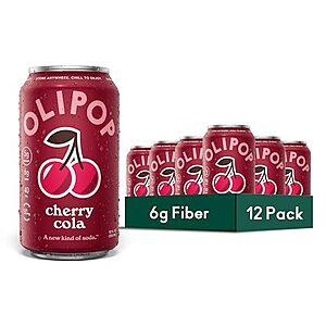 [Prime, SnS] $13.79* | 12-Pack 12-Oz Olipop Prebiotic Soda Pop Cans (Cherry Cola) at Amazon