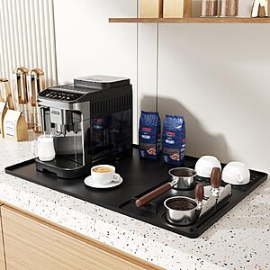 24''x16'' Tomshub 2-in-1 Raised Edge Silicone Coffee Mat and Detachable Drying Mat w/ Tamper Storage $9.99 + Free Shipping w/ Prime or on $35+