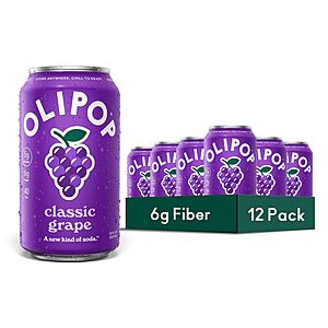[Prime] 12-Pack 12-Oz OLIPOP Classic Grape Prebiotic Soda $13.79 w/ S&S + Free Shipping