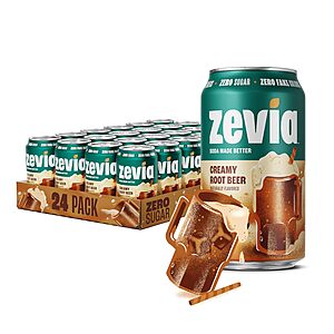 [Prime] 24-Pack 12-Oz Zevia Zero Sugar Creamy Root Beer Soda $15.48 w/ S&S + Free Shipping