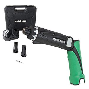 Metabo HPT 3.6V Lithium Ion Cordless Screwdriver Kit, 260/780 rpm, 2 x 1.5Ah Batteries, Quick Charger, 21 + 1 Clutch Settings, Built-In LED Light, DB3DL2 $59