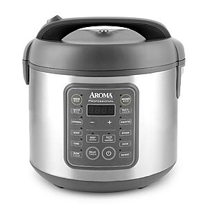 $38: AROMA 10-Cup Digital Rice Cooker, Multicooker & Slow Cooker, 5 Qt, Gray, ARC-5200SG at Amazon