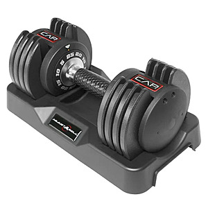 CAP Barbell 5-in-1, 25lb ADJUSTABELL® Dumbbell, (5 10 15 20 25 lb) in 5lb Increments $64.99