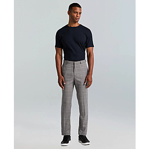Perry Ellis Portfolio Men's Slim-Fit Gripper Waist Dress Pants (Grey Check) $17.99 + Free Store Pickup at Macy's or Free Shipping on $39+