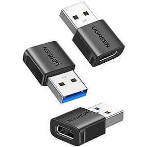 [Prime] $6.51* | 3-Pk UGREEN 10Gbps USB-C Female to USB 3.0 Male Adapters at Amazon