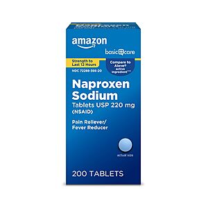 200-Count Amazon Basic Care Naproxen Sodium Tablets $6.48 + Free Shipping w/ Prime or on $35+