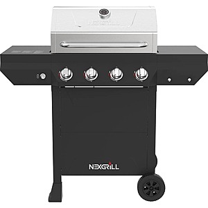 $199 Assembled Home Depot 4-Burner Propane Gas Grill in Black with Stainless Steel Main Lid