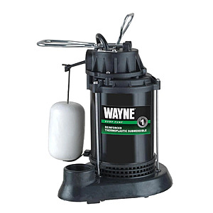 WAYNE SPF50 1/2 HP Submersible Sump Pump with Float Switch, Up to 4,300 Gallons Per Hour + Free Shipping $81.88