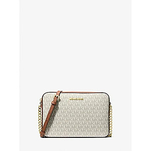 Michael Kors Women's Jet Set Large East West Crossbody Handbag (Vanilla Signature) $49.99