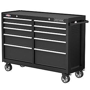 CRAFTSMAN 2000 Series 52-in W x 38.05-in H 10 -Drawer Steel Rolling Tool Cabinet ( Black ) | CMST98273BK $399