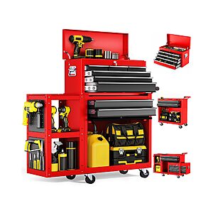 LDHTHOPI 8-Drawer Rolling Tool Chest, Assembled Metal Tool Storage Cabinet with Wheels, Locking Sliding Drawers & Detachable Top Box $189.99