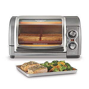 $39.99: Hamilton Beach Easy Reach 4-Slice Countertop Toaster Oven with Roll-Top Door (31344DA)