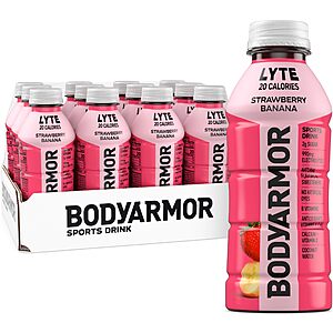 12-Pack 16-Oz BODYARMOR Lyte Sports Drink (Strawberry Banana) $9.02 (75c Ea) w/ S&S + Free Shipping w/ Prime or on $35+