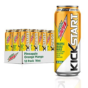 [S&S] $12.83: Mountain Dew Kickstart Pineapple Orange Mango 16 fl oz (Pack of 12) $12.82