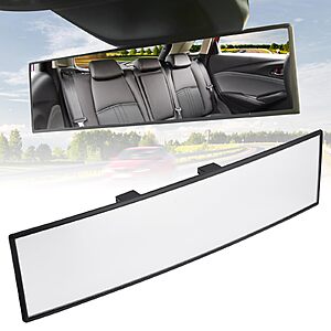 JOYTUTUS Panoramic Rear View Mirror, 12 Inch Wide Angle Clip On Mirror, Universal Fit  $6.64