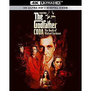 Mario Puzo’s THE GODFATHER, Coda: The Death of Michael Corleone 4K UHD + Digitsl $11.49
