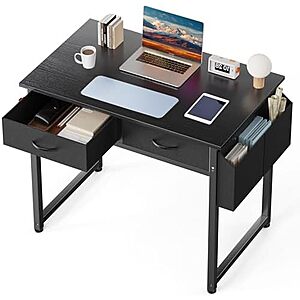$34.17* | 32" Dumos Home Office Computer Desk w/ Drawers (Black) at Amazon
