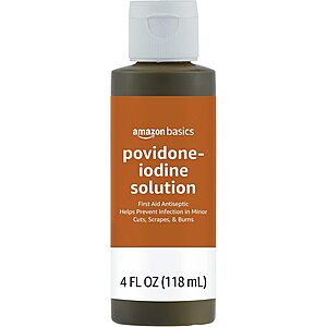 [Prime] 4-fl oz Amazon Basics 10% Povidone Iodine First Aid Antiseptic $2.54 w/ S&S + Free Shipping $2.67